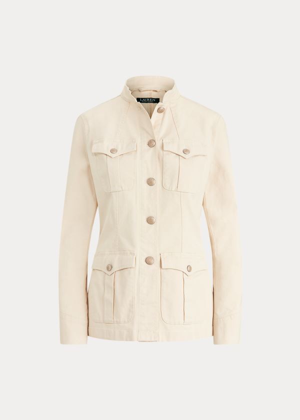 Women's Ralph Lauren Stretch-Cotton Canvas Jackets | 736921GAR